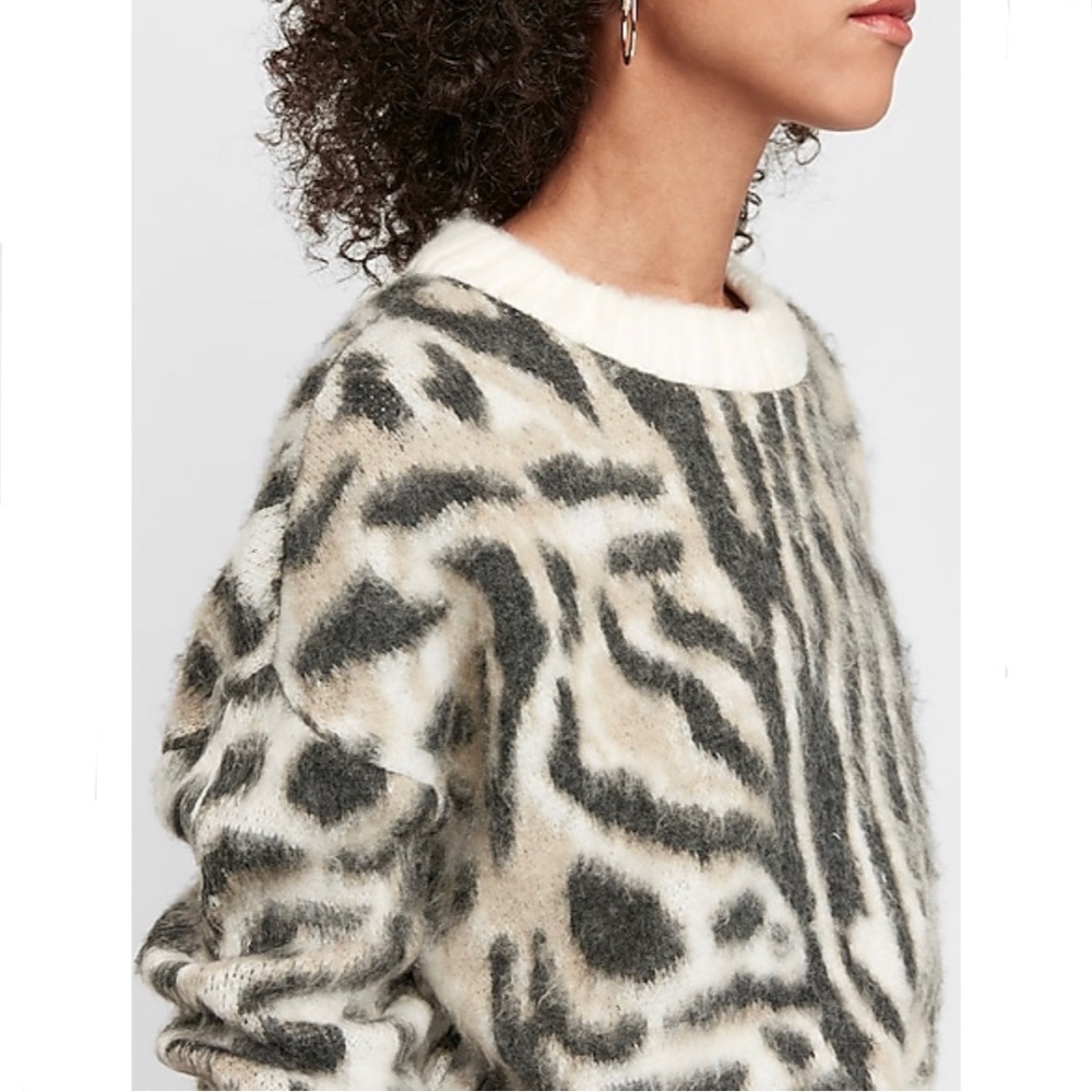 Nwot Express Soft Leopard Print Tunic Sweater - image 3